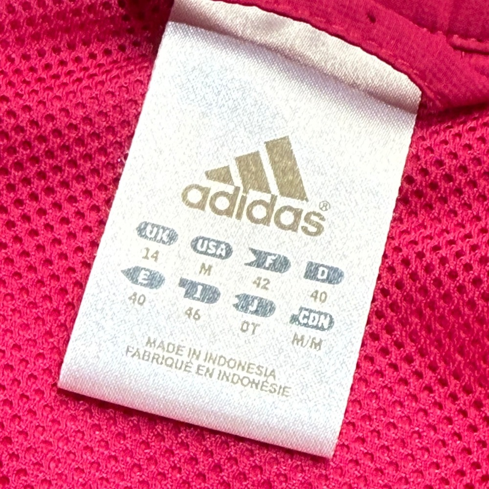 Y2K Adidas Womens Fuchsia Pink Full Zip‎ Windbreaker Track Jacket Size Medium - Picture 7 of 12